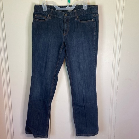 Ann Taylor Denim - Ann Taylor Size 12P Petite Curvy Fit Dark Blue Jeans